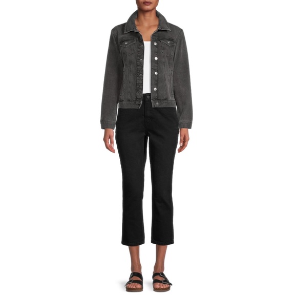 🆕 Black High-Rise Acid Wash Crop Straight Jeans (Last one size 10 left!) - Picture 5 of 5